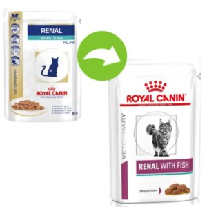 غذای پوچ رنال گربه با طعم ماهی رویال کنین – Royal Canin Renal With Fish Wet
