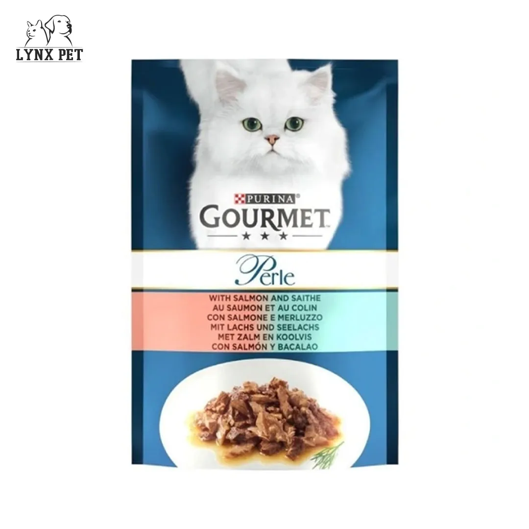 پوچ گربه با طعم ماهی سالمون و کالین گورمت پرل